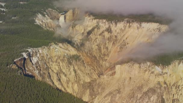 Parque Nacional Yellowstone Wyoming Grand Canyon Lower Falls Yellowstone River — Vídeo de Stock