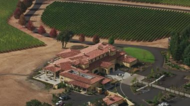 Dundee Hills, Oregon 2018 dolaylarında. Oregon 'un şarap ülkesinin hava manzarası.