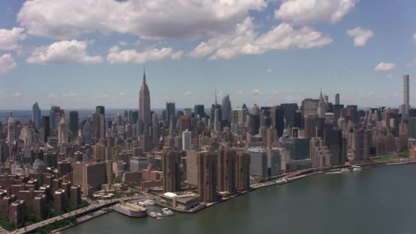 New York City New York Circa 2017 Aerial Shot Downtown — Stock Video