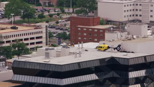 Washington Circa 2017 Aterragem Helicóptero Medstar Washington Hospital Center Tiros — Vídeo de Stock