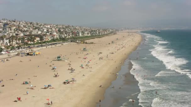 Manhattan Beach California Circa 2017 Plano Aéreo Manhattan Beach California — Vídeo de stock