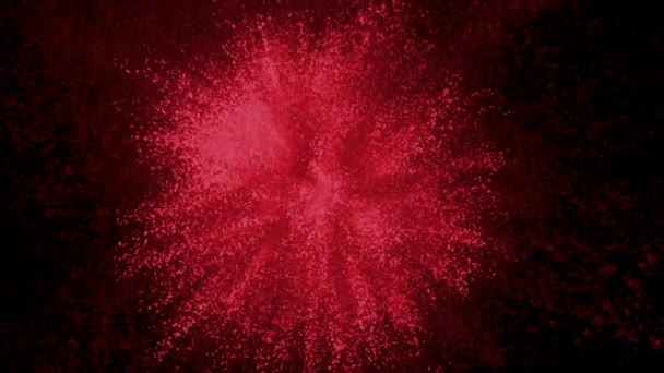 超スローモーションで黒の背景に爆発赤粉末 ファントムフレックス4Kで撮影 — ストック動画
