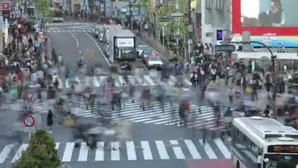 Tokyo Japan Circa 2018 Time Lapse Shot Cars People Crossing — Stock Video