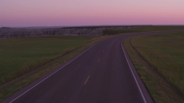 Driving Badlands National Park Sunset South Dakota — Stock Video