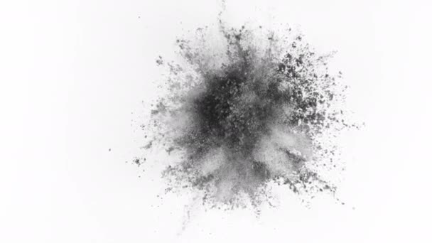 超慢速运动 白色背景下灰粉爆炸 幻影Flex 4K发射 — 图库视频影像