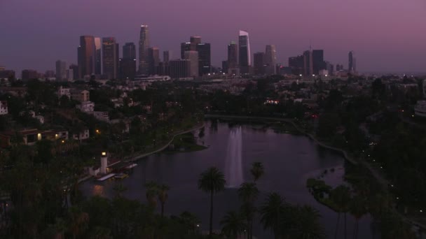 Pôr Sol Acima Los Angeles Califórnia Eua Imagens Aéreas — Vídeo de Stock