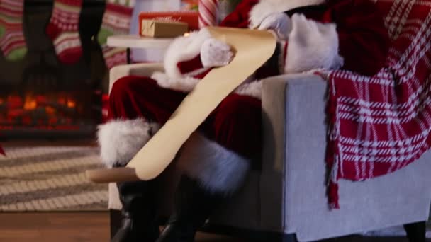 Санта Клаус Пишет Списке — стоковое видео