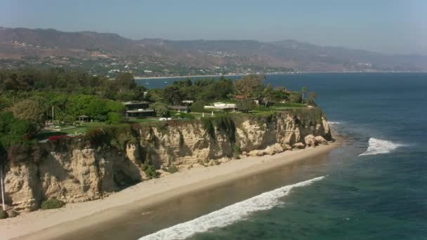 Malibu Califórnia Por Volta 2017 Fotografia Aérea Praia Malibu Oceano — Vídeo de Stock