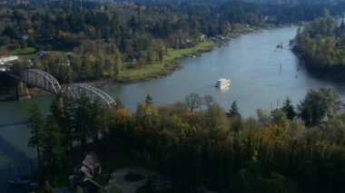 Willamett Nehri 'ndeki hava görüntüsü: 4K Ultra HD