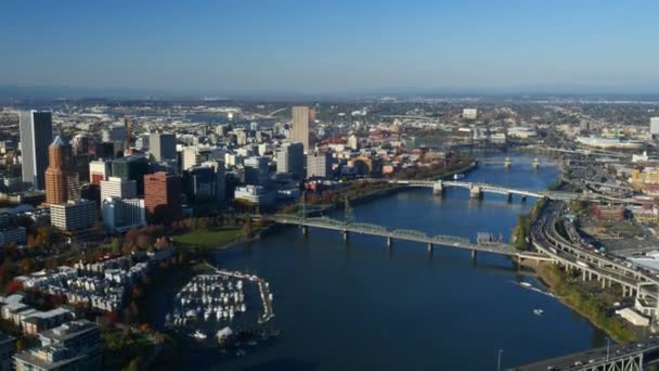 City Portland Oregon Usa Aerial Video Ultra — Stock Video