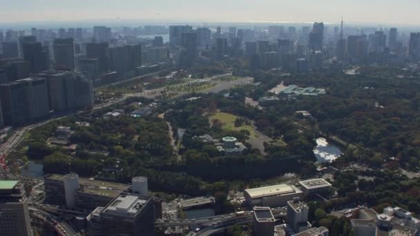 Tokio Japonsko Kolem Roku2018 Letecký Pohled Císařský Palác Tokiu Snímek — Stock video