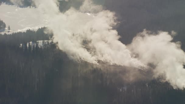 怀俄明州黄石公园黄石公园的空中景观 用霰弹枪和Red 8K相机从直升机上射击 — 图库视频影像