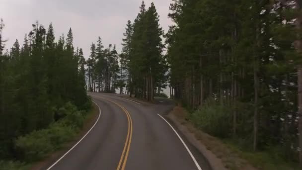 Autóval Mentén Yellowstone Yellowstone Nemzeti Park — Stock videók