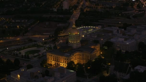 Atlanta Georgia Circa 2017 Luchtfoto Capitool Het Centrum Van Atlanta — Stockvideo