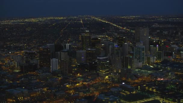 Denver Colorado Circa 2017 Vue Aérienne Centre Ville Denver Nuit — Video