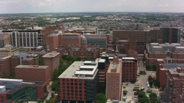 Baltimore Maryland Circa 2017 Vue Aérienne Hôpital Johns Hopkins Tourné — Video