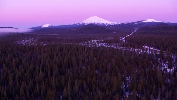 Oregon Близько 2018 Flying Світанку Холостяк Постріл Гелікоптера Камерами Cineflex — стокове відео