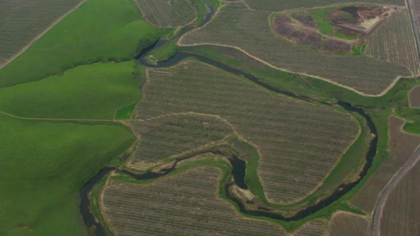 Luchtfoto Van Landbouwgrond Noord Californië — Stockvideo