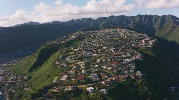 Oahu Hawaï Circa 2018 Vue Aérienne Des Maisons Construites Long — Video