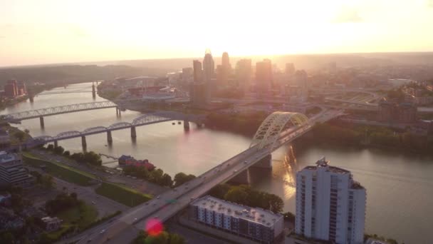 俄亥俄州辛辛那提的空中景观 — 图库视频影像