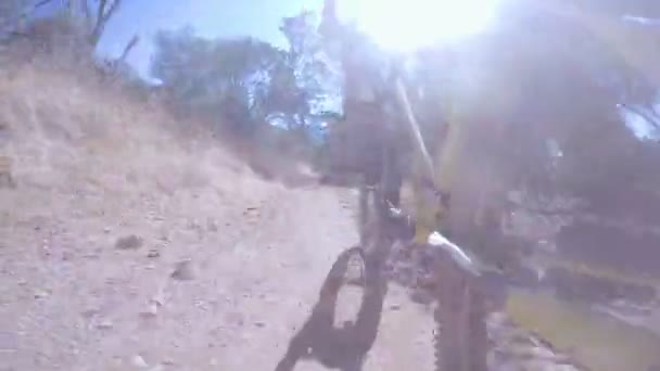 男子骑山地自行车的Pov动作相机拍摄 — 图库视频影像