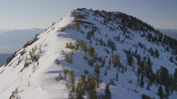 Повітряні Кадри Снігового Гірського Ландшафту Єллоустонському Парку Сша — стокове відео