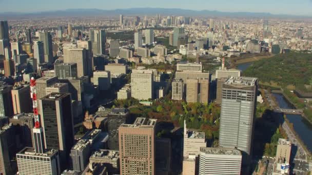 Tokio Japón Circa 2018 Volando Sobre Ciudad Tokio Japón Disparo — Vídeos de Stock