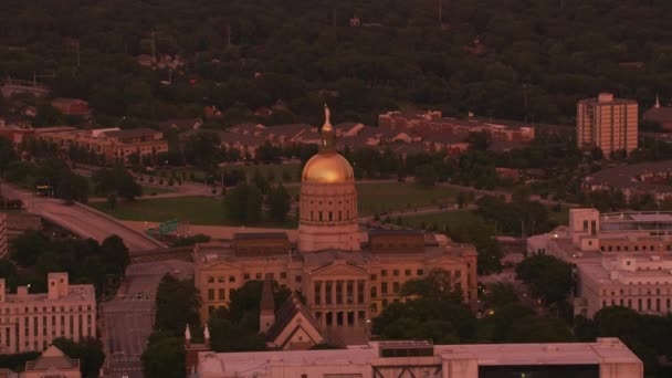 Atlanta Georgia Circa 2017 Aerial Shot Capitol Building Downtown Atlanta — Stock Video