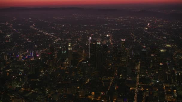 Zonsondergang Boven Los Angeles Californië Verenigde Staten Luchtbeelden — Stockvideo