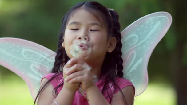 妖精の王女女の子が願いを吹き ファントムフレックス4Kで撮影 — ストック動画