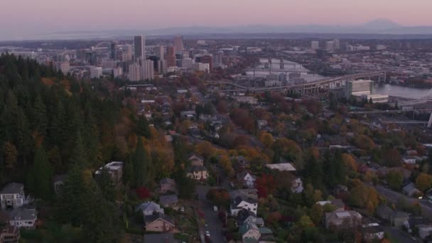 Portland Oregon 2017 Flyginflygning Till Portland Från Söder Skott Med — Stockvideo