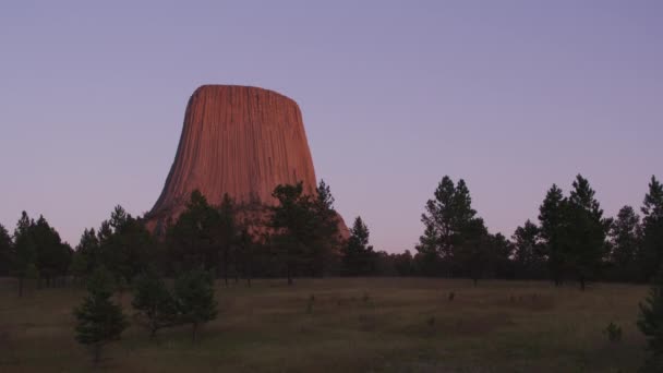 Devils Mountain Tower Wyoming — Video Stock