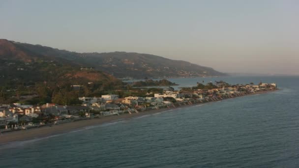 Malibu Kalifornien 2017 Flygfoto Malibu Stranden Vid Solnedgången Skott Med — Stockvideo