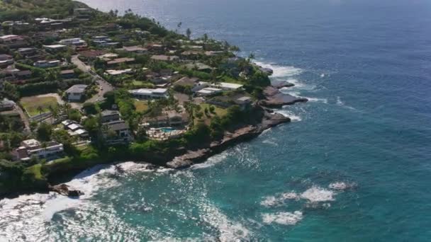 Oahu Hawaii Circa 2018 Vista Aérea Las Murallas China Orilla — Vídeo de stock