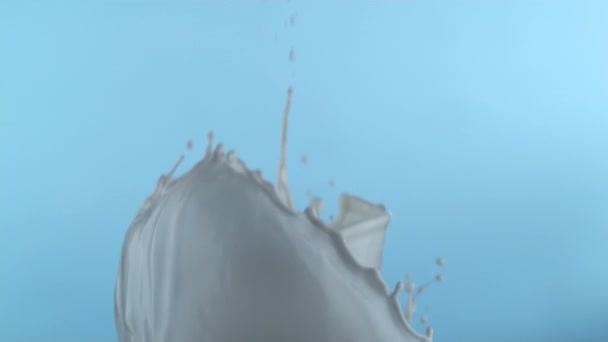 우유가 슬로우 모션으로 튀기고 1000 프레임으로 플렉스 — 비디오