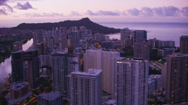 Waikiki Oahu Hawaje Około 2018 Widok Lotu Ptaka Waikiki Diamond — Wideo stockowe