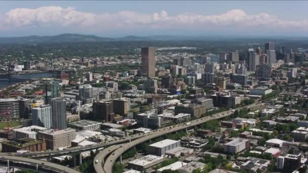Portland Oregon Circa 2017 Daytime Letecké Záběry Centra Portlandu Oregon — Stock video
