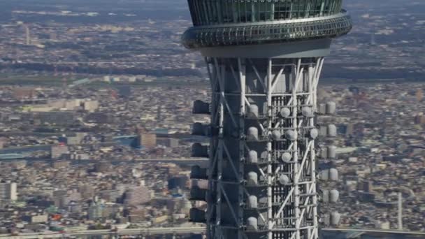 Tokyo Giappone Circa 2018 Foto Aerea Ravvicinata Tokyo Skytree Girato — Video Stock