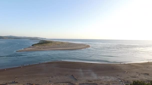 Siletz Körfezi Nin Havadan Görüntüsü Lincoln City Oregon — Stok video