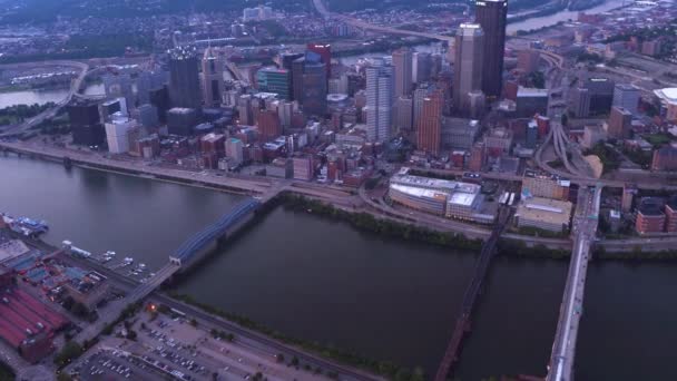 Aerial View Pittsburgh Pennsylvania — Stock Video