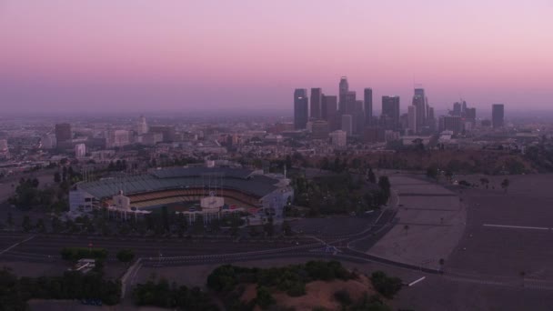 Ηλιοβασίλεμα Πάνω Από Λος Άντζελες Καλιφόρνια Ηπα Εναέρια Πλάνα — Αρχείο Βίντεο