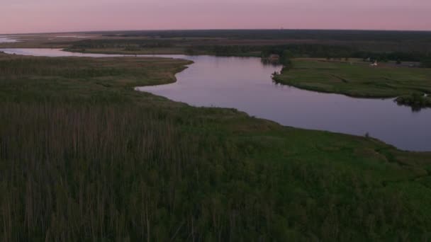 New Jersey Circa 2017 Luchtfoto Van Mullica River New Jersey — Stockvideo