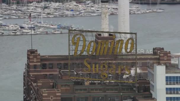 Baltimore Maryland Circa 2017 Luchtfoto Van Domino Suikerteken Baltimore Opgenomen — Stockvideo