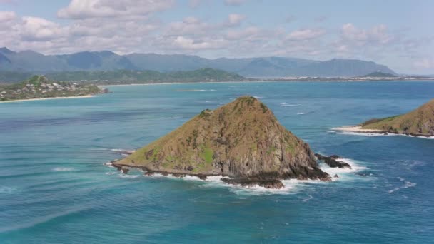 Oahu Hawaï Circa 2018 Luchtfoto Van Mokulua Eilanden Opgenomen Met — Stockvideo
