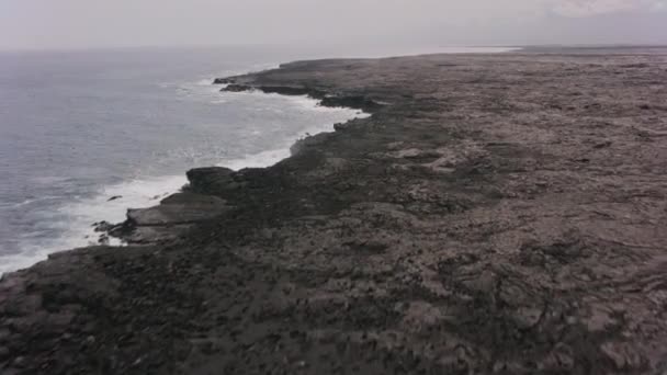 Big Island Hawaii Circa 2018 Vista Aérea Costa Roca Lava — Vídeo de stock