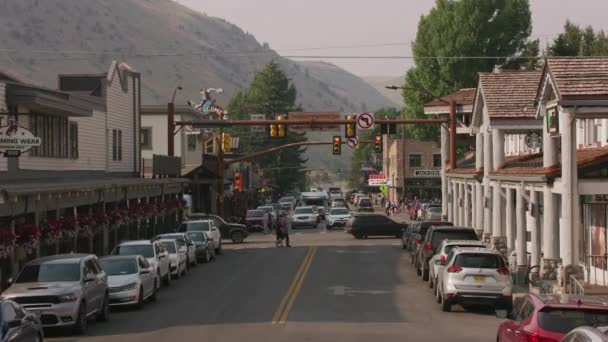 Jackson Wyoming Circa 2018 Jazda Przez Miasto Jackson — Wideo stockowe