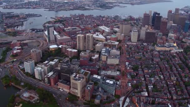 麻萨诸塞州波士顿的空中景观 — 图库视频影像