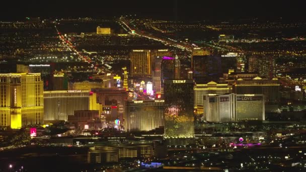 Las Vegas Nevada 2017 Dolaylarında Geceleri Las Vegas Bulvarı Nın — Stok video