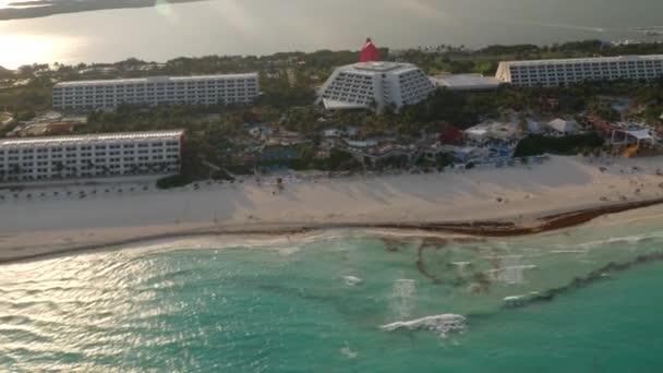 Letecký Pohled Hotely Cancúnu Mexiko — Stock video