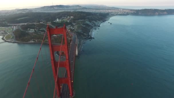 Golden Gate Bridge San Fransisco Kalifornien Luftaufnahme — Stockvideo
